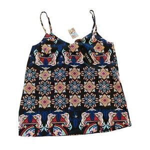 NWT Yumi Kim Bloomingdale's Spaghetti Strap Geometric Floral Print‎ Blouse